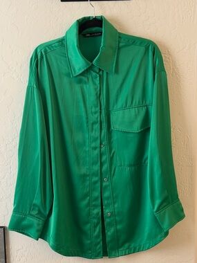 Zara Emerald Green Button-Up